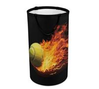 DWTJKMS Burning Tennis Pictures, cesto portabiancheria pieghevole con manici per il trasporto, grande cesto portaoggetti per lavanderia, dormitorio, famiglia