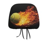 DWTJKMS Burning Tennis Pictures - Copertura per poggiatesta auto, regolabile, riutilizzabile, accessorio per interni auto, stile vintage, per la maggior parte delle auto