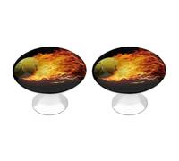 DWTJKMS Burning Tennis Pictures Maniglie per armadio Manopole colorate Maniglie per cassetti Solide Maniglie per cassetti adatte per comò mobili da cucina porte armadio cassetti