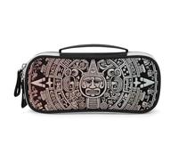 DWTJKMS Calendario Maya Fine Del Mondo Sacchetto di Trucco In Pelle Portatile Piccolo Organizzatore Cosmetico Impermeabile Borse Da Toilette Pennelli Matite E Viaggio Trucco Accessori