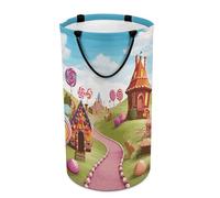 DWTJKMS Candy Land - Cesto portabiancheria pieghevole, con manici per il trasporto, grande cesto portaoggetti per lavanderia, dormitorio, famiglia