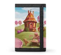 DWTJKMS Candy Land Portafoglio minimalista da uomo sottile a tre ante portafogli alla moda moderno portafoglio antifurto per carte e contanti