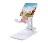 DWTJKMS Candy Land - Supporto per telefono cellulare, pieghevole, regolabile in altezza, portatile, per tutti gli smartphone, colore: bianco