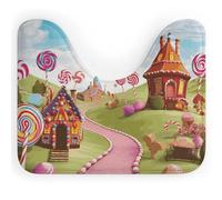 DWTJKMS Candy Land - Tappeto per WC, ad asciugatura rapida, assorbente, a forma di U, antiscivolo, per pavimento del bagno (50,8 x 40,6 cm)