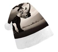 DWTJKMS Cappello da Babbo Natale con animali del Sud Africa, classico, spesso, per feste di Natale, divertente, unisex, per adulti