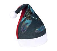 DWTJKMS Cappello da Babbo Natale con libellula, cappello di Natale in pelliccia classica, spesso cappello per feste di Natale con paillettes, divertente berretto invernale per vacanze