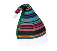 DWTJKMS Cappello di Babbo Natale a strisce tricolore classico cappello di Natale spesso cappello di Natale con paillettes divertente cappello invernale per vacanze