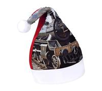 DWTJKMS Cappello di Babbo Natale a treno locomotiva a vapore classico cappello di Natale spesso cappello di Natale con paillettes divertente vacanza invernale
