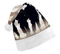 DWTJKMS Cappello di Babbo Natale americano per la festa delle forze armate, cappello classico di Natale, cappello spesso per feste di Natale, cappello divertente per le vacanze, unisex per adulti