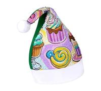 DWTJKMS Cappello di Babbo Natale carino cibo classico cappello di Natale spesso cappello di Natale con paillettes divertente vacanza invernale Cap
