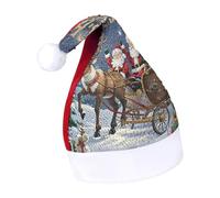 DWTJKMS Cappello di Babbo Natale che dà regali cappello di Babbo Natale classico cappello di Natale addensare cappello di Natale con paillettes divertente vacanza invernale berretto