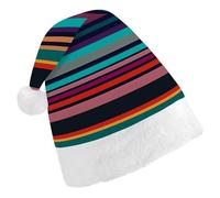DWTJKMS Cappello di Babbo Natale classico a strisce tricolore, cappello spesso per feste di Natale, cappello divertente per le vacanze, unisex per adulti