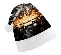 DWTJKMS Cappello di Babbo Natale classico a tema musicale con chiavi di Natale, cappello spesso per feste di Natale, cappello divertente per le vacanze, unisex, per adulti