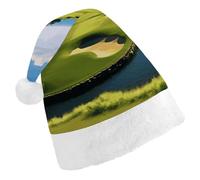 DWTJKMS Cappello di Babbo Natale classico da campo da golf, cappello spesso per feste di Natale, cappello divertente per le vacanze, unisex per adulti