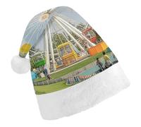 DWTJKMS Cappello di Babbo Natale colorato con ruota panoramica, cappello di Natale, cappello spesso per feste di Natale, cappello divertente per le vacanze, unisex per adulti