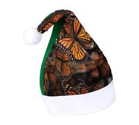 DWTJKMS Cappello di Babbo Natale con farfalle monarca classico cappello di Natale spesso cappello di Natale con paillettes divertente cappello invernale per vacanze