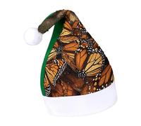 DWTJKMS Cappello di Babbo Natale con farfalle monarca classico cappello di Natale spesso cappello di Natale con paillettes divertente cappello invernale per vacanze