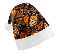 DWTJKMS Cappello di Babbo Natale con farfalle monarca, classico, spesso, per feste di Natale, divertente, unisex, per adulti