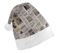 DWTJKMS Cappello di Babbo Natale con giornale, cappello classico di Natale, spesso cappello per feste di Natale, cappello divertente per le vacanze, unisex per adulti