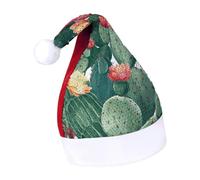 DWTJKMS Cappello di Babbo Natale con pianta tropicale verde, cappello di Natale in pelliccia classica, cappello spesso per feste di Natale con paillettes, divertente berretto invernale per vacanze