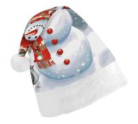 DWTJKMS Cappello di Babbo Natale con pupazzo di neve e uccellini, cappello di Babbo Natale, cappello spesso per feste di Natale, cappello divertente per le vacanze, unisex per adulti