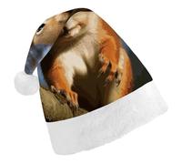DWTJKMS Cappello di Babbo Natale con scoiattolo, divertente, classico, spesso, per feste di Natale, unisex, per adulti