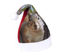 DWTJKMS Cappello di Babbo Natale con scoiattolo sull'albero, cappello di Natale classico in pelliccia, cappello spesso per feste di Natale con paillettes, divertente berretto invernale per vacanze