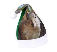 DWTJKMS Cappello di Babbo Natale con scoiattolo sull'albero, cappello di Natale classico in pelliccia, cappello spesso per feste di Natale con paillettes, divertente berretto invernale per vacanze