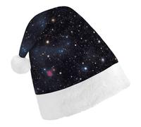 DWTJKMS Cappello di Babbo Natale con stelle e galassie costellazione, cappello di Natale, cappello spesso per feste di Natale, divertente berretto per le vacanze, unisex per adulti