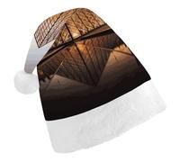 DWTJKMS Cappello di Babbo Natale del Museo del Louvre a Parigi, cappello di Natale classico spesso cappello per feste di Natale, cappello divertente per le vacanze, unisex per adulti