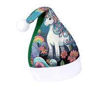 DWTJKMS Cappello di Babbo Natale di colore del cavallo classico cappello di Natale spesso cappello di Natale con paillettes divertente vacanza invernale Cap