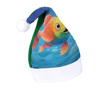 DWTJKMS Cappello di Babbo Natale di pesce colorato Classico Cappello di Natale Addensare Cappello di Natale con Paillettes Divertente Vacanza Inverno Cap
