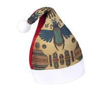 DWTJKMS Cappello di Babbo Natale egiziano Scarabeo Classico Cappello di Natale Addensare Cappello di Natale con Paillettes Divertente Vacanza Inverno Cap
