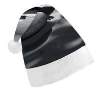 DWTJKMS Cappello di Babbo Natale grigio con immagine di pietre zen, cappello classico di Natale, spesso cappello per feste di Natale, cappello divertente per le vacanze, unisex per adulti