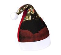 DWTJKMS Cappello di Babbo Natale nero gatto di Natale classico cappello di Natale spesso cappello di Natale con paillettes divertente vacanza invernale cappello