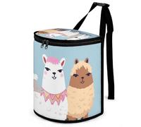 DWTJKMS Carino Alpacas Car Trash Can con coperchio Grande capacità Appeso Auto Trash Bin a prova di perdite Impermeabile Cestino Auto Must Haves Accessori interni
