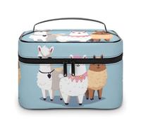 DWTJKMS Carino Alpacas Makeup Bag, Cosmetici Organizer Caso Grande Capacità Portatile Make Up Borse Donne Viaggio Toiletry Borse con Maniglia E Divisore