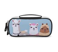 DWTJKMS Carino Alpacas Sacchetto di Trucco In Pelle Portatile Piccolo Organizzatore Cosmetico Impermeabile Borse Da Toilette Pennelli Matite E Viaggio Make Up Accessori