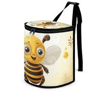 DWTJKMS Carino api Miele Auto Pattumiera con coperchio Grande Capacità Appeso Auto Trash Bin a prova di perdite Impermeabile Cestino della spazzatura Auto Must Haves Accessori interni
