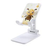 DWTJKMS Carino api miele supporto per telefono cellulare doppio pieghevole, altezza regolabile supporto per telefono cellulare portatile culla per cellulare dock desktop adatto a tutti gli smartphone