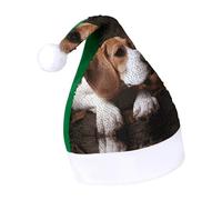 DWTJKMS Carino Beagle Cappello di Babbo Natale Classico Pelliccia Cappello di Natale Addensare Cappello di Natale con Paillettes Divertente Vacanza