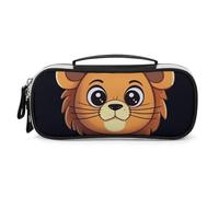 DWTJKMS Carino Cartoon Leone Sacchetto di Trucco In Pelle Portatile Piccolo Organizzatore Cosmetico Impermeabile Toiletry Borse Pennelli Matite E Viaggio Make Up Accessori