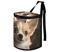 DWTJKMS Carino Chihuahua Car Trash Can con coperchio Grande Capacità Appeso Auto Trash Bin a prova di perdite Impermeabile Pattumiera Auto Must Haves Accessori Interni
