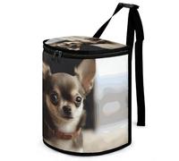 DWTJKMS Carino Chihuahua Car Trash Can con coperchio Grande Capacità Appeso Auto Trash Bin a prova di perdite Impermeabile Pattumiera Auto Must Haves Accessori Interni