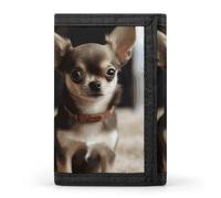 DWTJKMS Carino Chihuahua Portafoglio Minimalista Mens Slim Trifold Portafogli Moderna Moda Portafogli Antifurto Porta Carte E Contanti