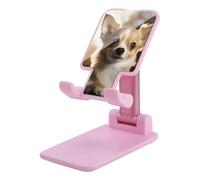 DWTJKMS Carino Chihuahua supporto per telefono cellulare doppio pieghevole, regolabile in altezza supporto per telefono cellulare portatile supporto da tavolo per tutti gli smartphone, stile rosa