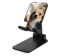 DWTJKMS Carino Chihuahua supporto per telefono cellulare doppio pieghevole, regolabile in altezza supporto per telefono cellulare portatile supporto da tavolo per tutti gli smartphone nero stile