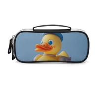 DWTJKMS Carino Diorama Duck Leather Makeup Bag Portatile Piccolo Organizzatore Cosmetico Impermeabile Borse Da Toilette Pennelli Matite E Viaggio Trucco Accessori