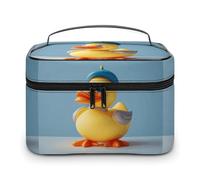 DWTJKMS Carino Diorama Duck Makeup Bag, Cosmetici Organizer Caso Grande Capacità Portatile Make Up Borse Donne Viaggio Toiletry Borse con Manico E Divisore