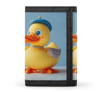 DWTJKMS Carino Diorama Duck portafoglio minimalista uomo sottile tre volte portafogli moda moderno portafoglio antifurto contiene carte e contanti